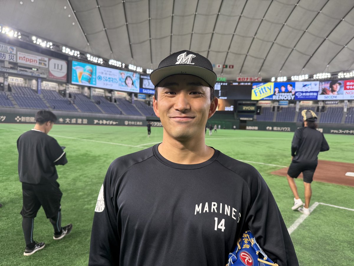 chibalotte_pr's tweet photo. 昨日、慣れ親しんだ神宮で好投した #小島和哉 投手！
#chibalotte #広報 https://t.co/V7AlER4QCX