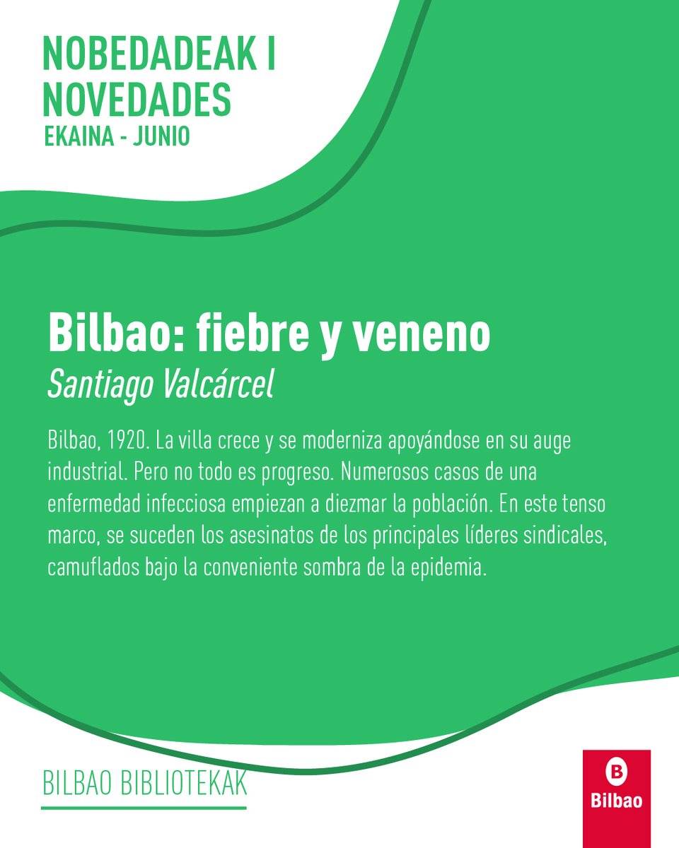 bilbaobib's tweet photo. 🆕 Gaur nobedade gehiagorekin gatoz!
🆕 ¡Hoy venimos con más novedades!
📗 Bilbao: fiebre y veneno (Santiago Valcárcel)
🔎 https://t.co/ZIdP6M1Zdy
📗 Erbeste (Juan Garzia Garmendia)
🔎 https://t.co/rvfHNS38pP
#bibliotekak #Bilbo https://t.co/FGsKAkb2KW
