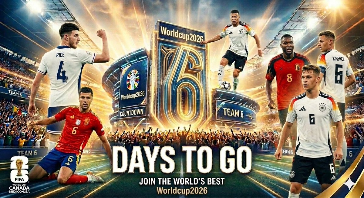 gerald_posi's tweet photo. 6 is the number. The ⏰ is ticking. 

#fifa #worldcup26 #fifawc26 #wc26 https://t.co/eBqMa8LzoK
