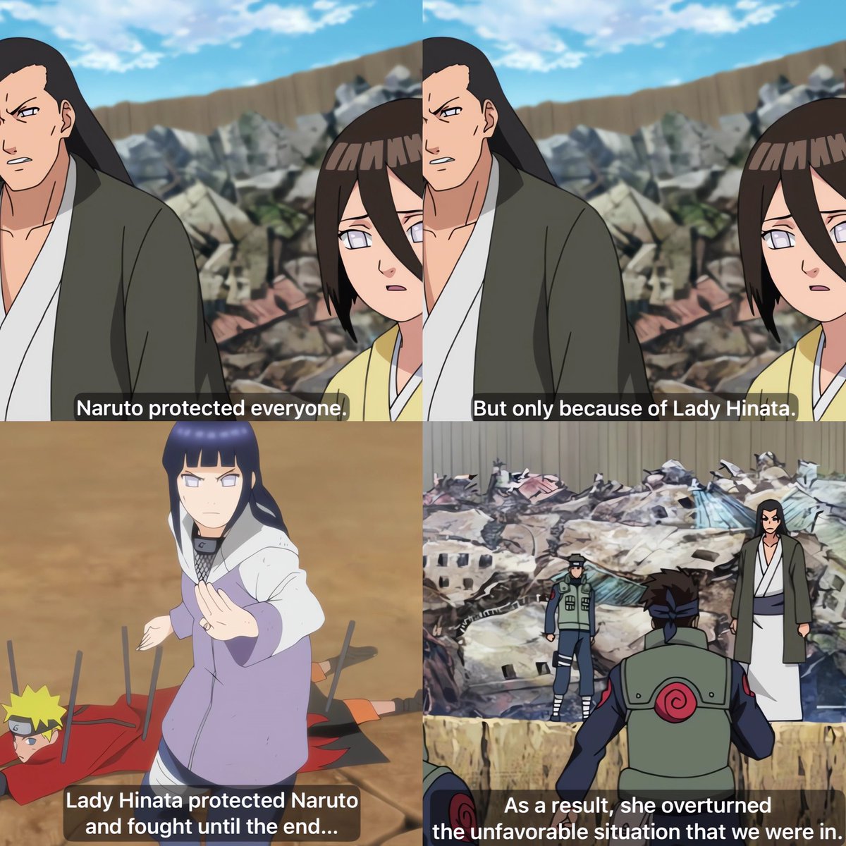 notpookynata's tweet photo. Hinata carried the pain arc so hard she ended up saving the villagers as well 😭 https://t.co/w1Pg2furBz