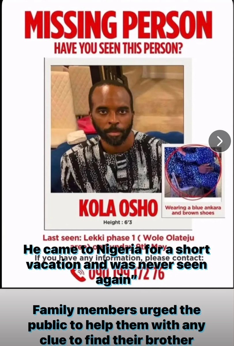 AdageorgeA's tweet photo. Kola came to Nigeria for a small vacation now nobody can reach him

Kindly retweet abeg. 

Have you seen kola https://t.co/NQZUI7DgYy