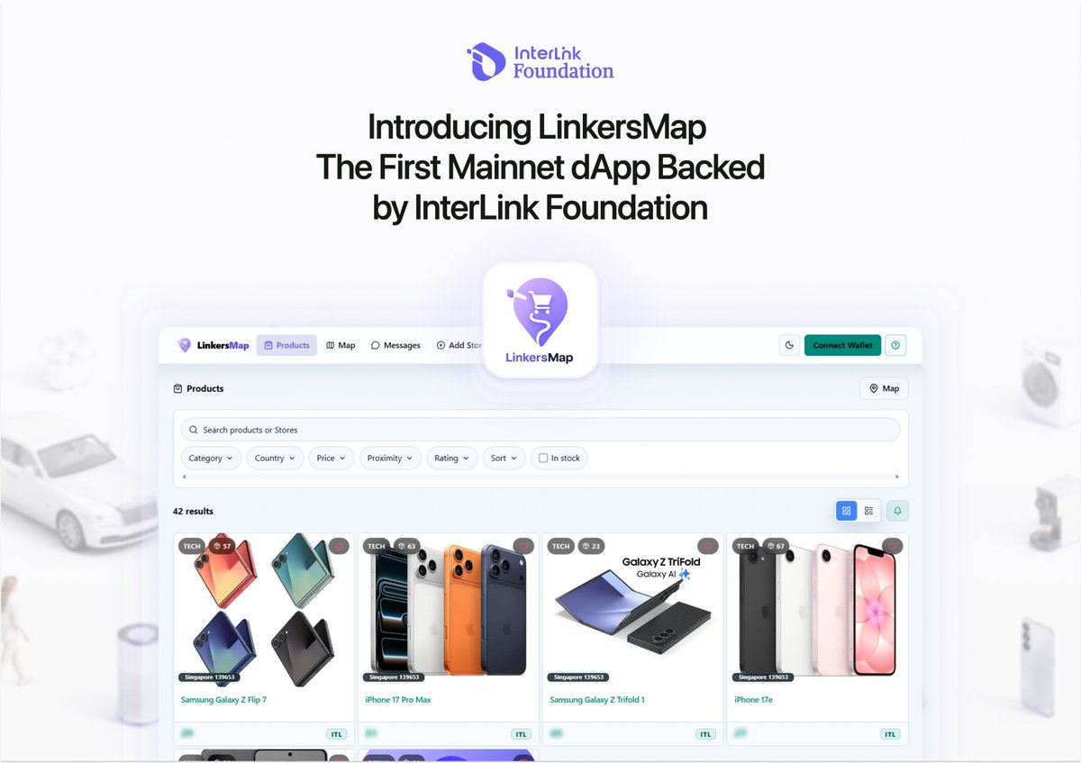DrSage_8991's tweet photo. Wait, you can now buy & sell physical products globally and pay with crypto? 👀

@LinkersMap is the first mainnet dApp backed by @inter_link Foundation.

It's basically Amazon, but powered by $ITL.

And it's live. 🌐
Will be  breaking it down in my subsequent posts. 
#InterLinkFoundation #ITLG