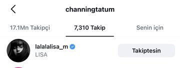 notyourbtchpls's tweet photo. CHANNING TATUM followed LISA?!!! https://t.co/HIkzSrsHLu
