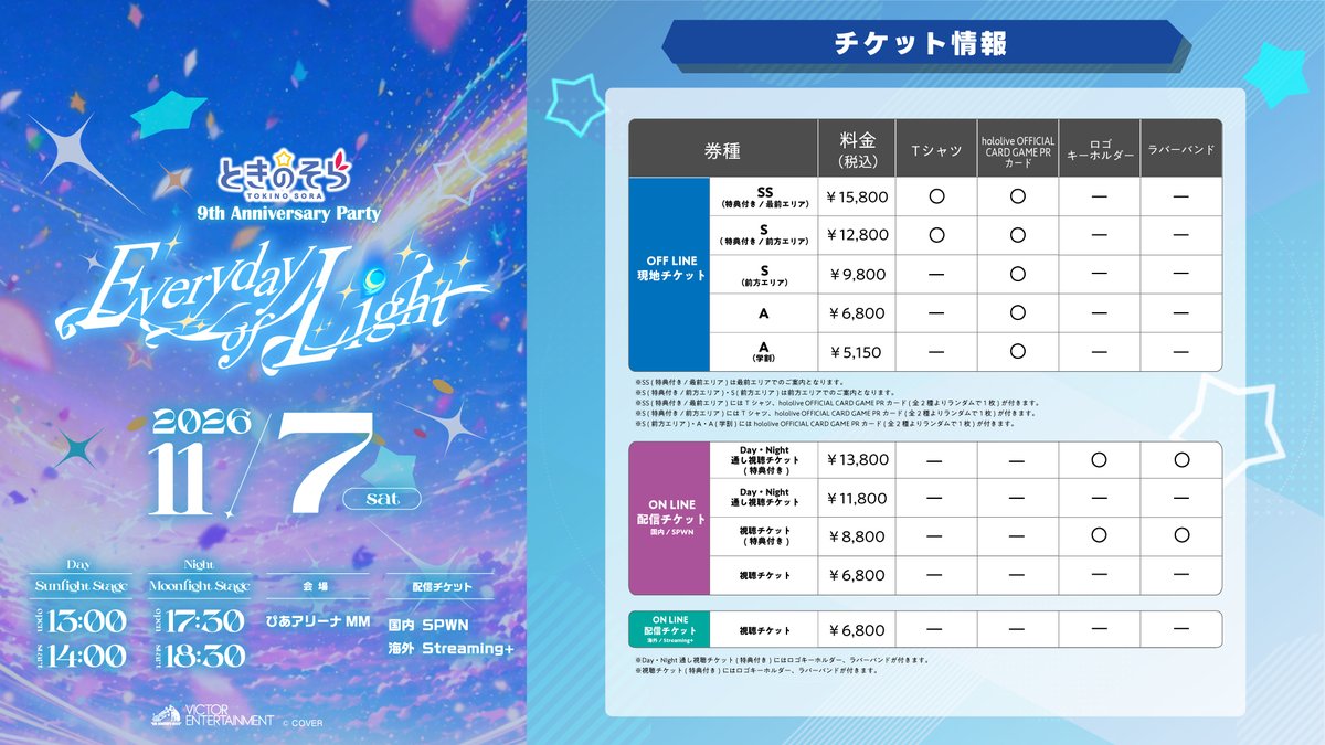 LLV_official's tweet photo. #ときのそら 9周年記念ワンマンライブ

ときのそら 9th Anniversary Party「Everyday of Light」
1ヶ月のアーカイブ付き
国内・海外向け配信チケットも受付中です🎶  

https://t.co/INaJVUksyp  

#そらぱぴあアリ2026 https://t.co/LQUCduK3tu