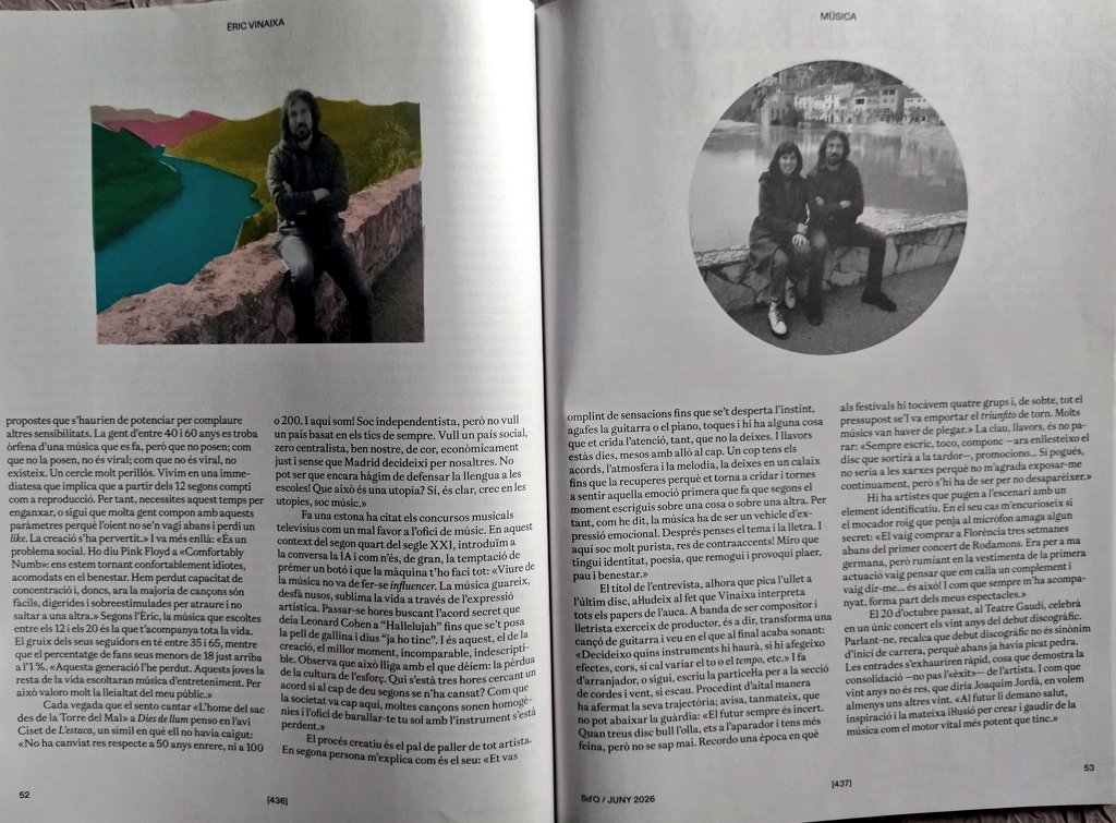 perea_virgili's tweet photo. "Si t'encanten les nits de juny..." aquest mes publico a @serra_dor una entrevista a @ericvinaixa. @UCE_CAT @amicsprada @PublAMontserrat @miravet https://t.co/iLC9cjPMF6