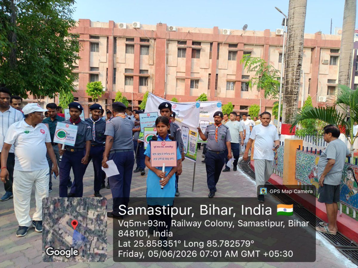 SpjEnhm's tweet photo. On #WorldEnvironmentDay, Samastipur Division took a step towards a greener tomorrow! 🌱🚶‍♂️
A massive plantation drive and an environmental awareness walkathon were organized with enthusiastic participation from our scouts and staff. Let’s keep it clean and green! 🌍
#MissionLiFE https://t.co/phMeOGn2Dv