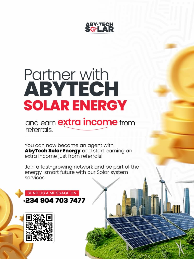 Abasifreke73461's tweet photo. Start earning an extra income from referrals with AbyTech Solar Energy!

#thinkingthoughts 
#thingstoknow
#solar https://t.co/90e7RLCbuu