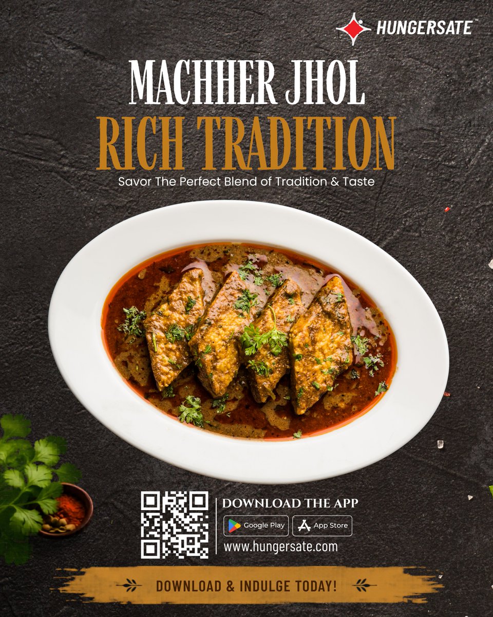 hungersate's tweet photo. Dive into the authentic flavors of Bengal with Macher Jhol—light, aromatic, and packed with tradition. 🐟✨

📲 Download the Hungersate App today
🌐 https://t.co/d0fe6CZdWp

#Hungersate #IntercityFoodDelivery #MacherJhol #BengaliCuisine #FishCurry #FoodDelivery #OrderNow #Foodie #AuthenticFlavors
