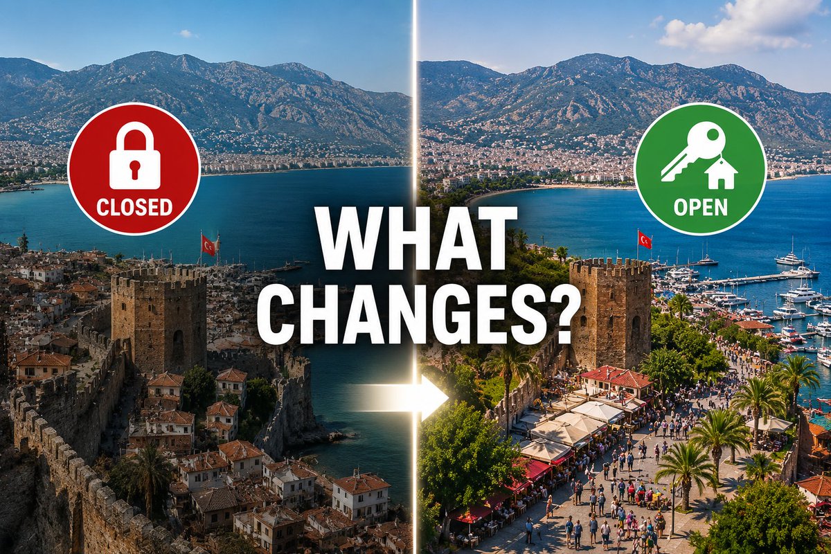 RestPropertyCom's tweet photo. What changes if Turkey reopens closed residence permit districts?

✅ First-time ikamet returns
📈 Demand &amp; prices may rise
🏡 More buyer choice
No official decision yet.
Full analysis 👇

https://t.co/apfN3SgB3r

#TurkeyRealEstate #Alanya https://t.co/wmJy5Zb5Qm