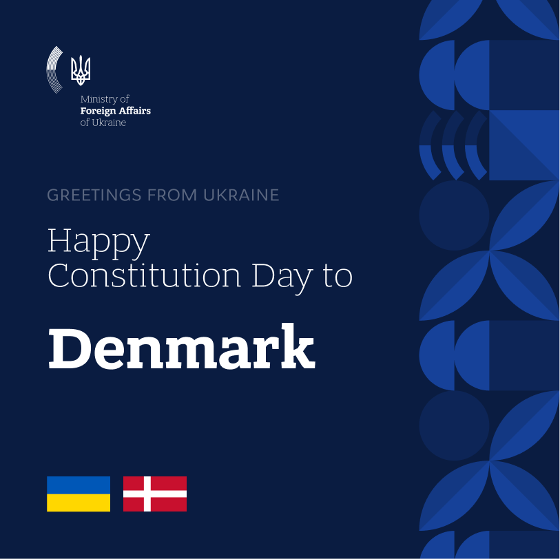MFA_Ukraine's tweet photo. Happy Constitution Day, Denmark!

Ukraine has learned who its real friends are. Denmark has never left any doubt – it shows up when it matters most. Shared values, common efforts – and a vision of the Europe we are building together.

Grateful to @DanishMFA and the entire Danish people. 🇺🇦🇩🇰

Tillykke med Grundlovsdag!