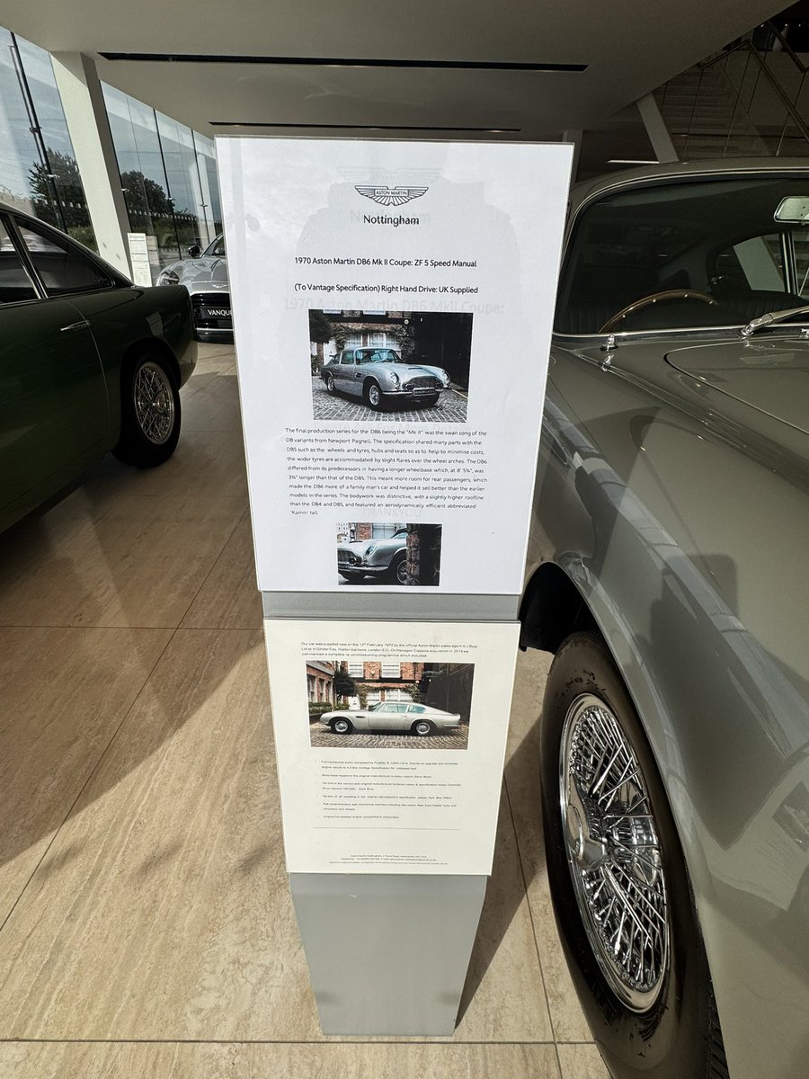 JasonWhittenham's tweet photo. In for my service this morning and seen these beauties in the showroom. DB4 GT &amp; DB6 ZF.

Thought I’d share for those who care 😂

#AstonMartin #DB4 #DB6 #AstonMartinNottingham https://t.co/pEw4EvukOe