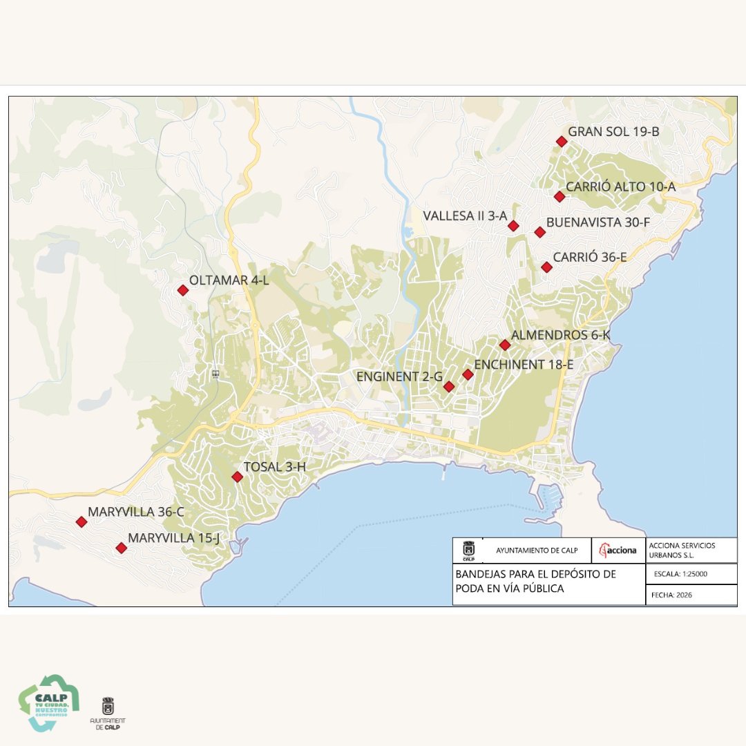 CalpLimpio's tweet photo. Calp sigue mejorando la gestión de los residuos de poda.
Ya puedes utilizar las nuevas cajas de poda distribuidas por el municipio para depositar restos de jardinería. Recuerda: utiliza siempre estos contenedores específicos o el Ecoparque para depositar los residuos de poda. https://t.co/TcKxjl5k48