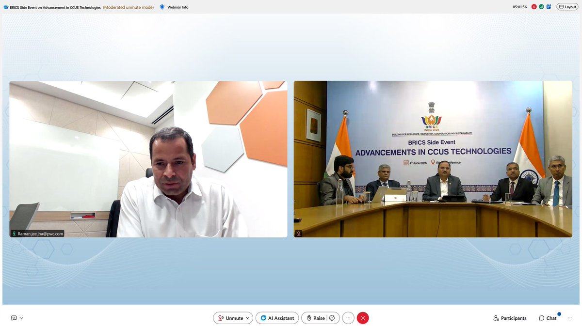 ONGC_'s tweet photo. As India proudly holds the BRICS Chairship in 2026, #ONGC, under the aegis of the Government of India, successfully organized the #BRICS Side Event on “Advancements in CCUS Technologies”, bringing together policymakers, industry leaders, researchers, and experts from BRICS nations to deliberate on the entire #CCUS value chain.

Discussions covered:
•⁠  ⁠Policy, Finance & Regulatory Frameworks for CCUS
•⁠  ⁠Advancements in CO₂ Capture Technologies
•⁠  ⁠Advancements in CO₂ Utilisation Technologies
•⁠  ⁠Advancements in CO₂ Transport & Geological Storage
•⁠  ⁠CO₂-based Enhanced Hydrocarbon Recovery (CO₂-EHR)

The deliberations reaffirmed that Carbon Capture, Utilisation, and Storage is a critical enabler for advancing energy security, industrial competitiveness, and climate goals while supporting sustainable economic growth across BRICS nations.

#BRICS2026 #YouAreEnergy #EnergyNowAndNext