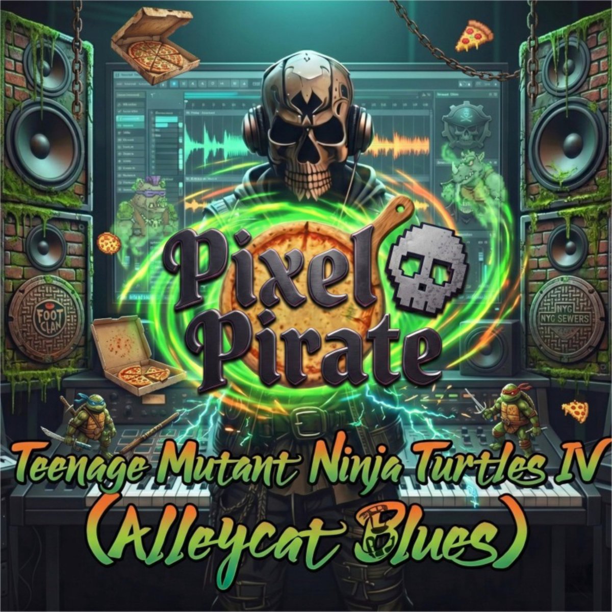 pxlpir's tweet photo. Today "Teenage Mutant Ninja Turtles IV (Alleycat Blues)" is live on all streaming services.
Got the rhythm of the city, got the beat of the street,
Watch the manholes spinning under turtle feet.
It’s a concrete jungle, a robotic maze,
Losing my mind in a technodrome haze! https://t.co/v5ez0VYi69