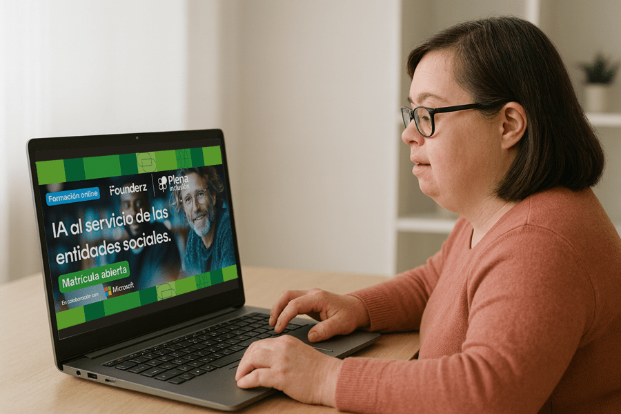 Plenainclusion's tweet photo. 📢 Tenemos abierta la inscripción a este curso online de Microsoft en colaboración con Plena inclusión: “IA al servicio de las entidades sociales”.   

💻Una oportunidad para descubrir cómo la inteligencia artificial puede impulsar tu organización y mejorar tu impacto social.  

💡 Aprende a aplicar herramientas innovadoras de forma práctica y accesible. 

👉Inscríbete aquí: https://t.co/Y7h3ppi5Lj