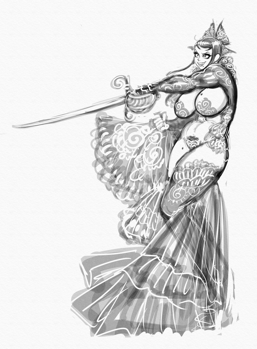 skellyjacks1's tweet photo. Princess Majori's Dueling Dress sketch https://t.co/sXnwAK50Sk