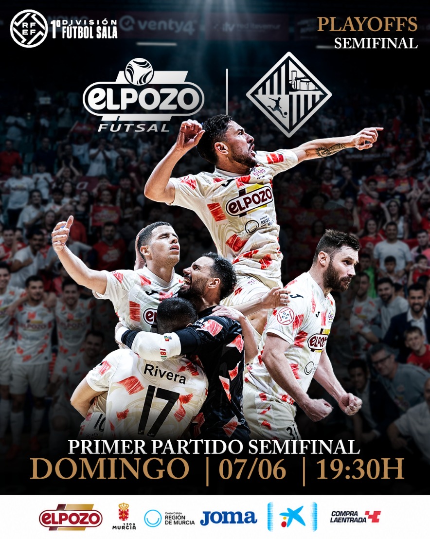 ElPozoMurcia_FS's tweet photo. ⚪️🔴🔥⚔️ El Palacio te espera! 
1° Partido #SemifinalPlayOff 
Domingo 7 Junio| 19.30h 
🆚️ @PalmaFutsal 
❤️ Todos de ROJO al Palacio‼️ https://t.co/zpzrWB92HM