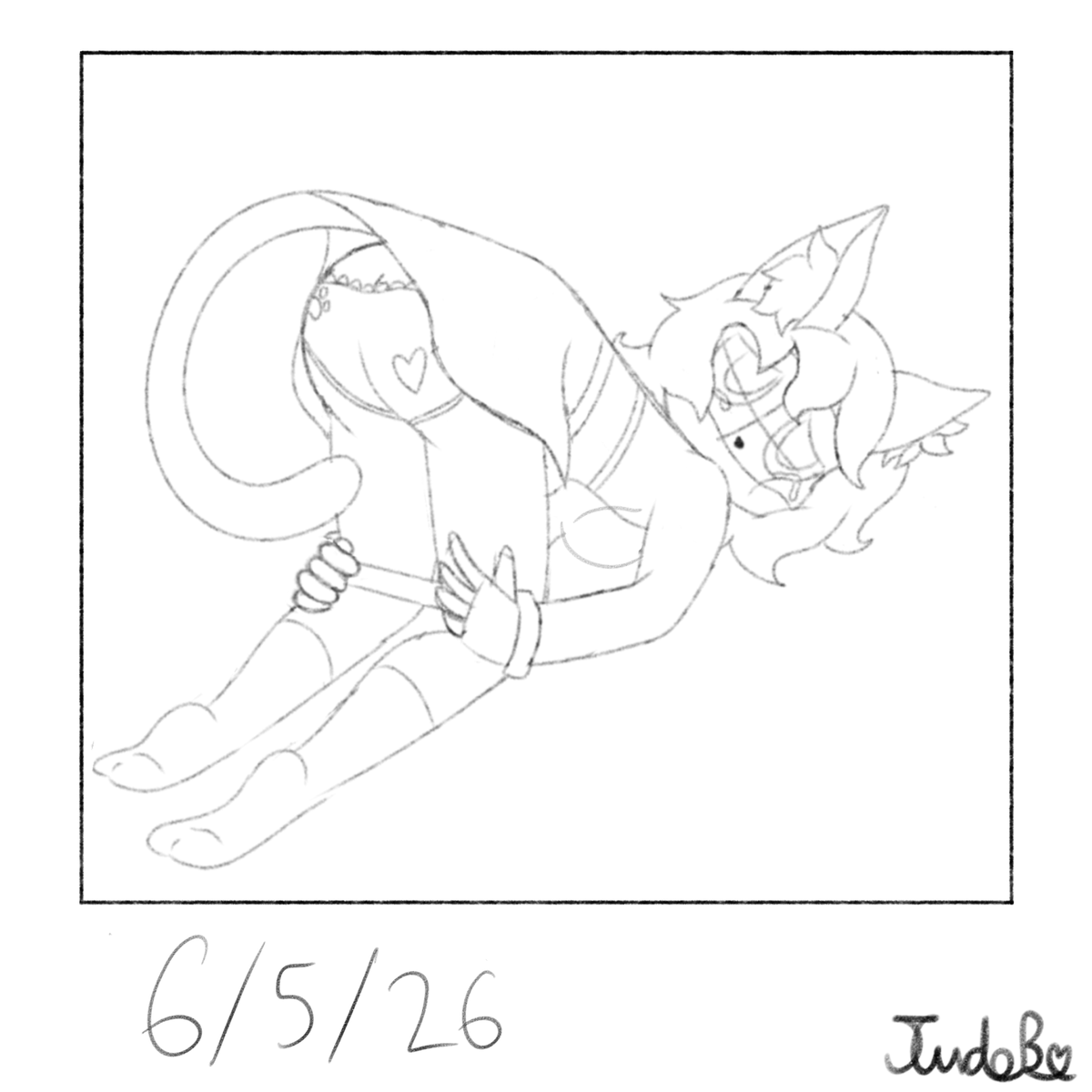 Ponyplusone's tweet photo. Just a random sketch of a catgirl getting catnapped. This picture is all that’s left of her now…

Dude I just realized the big toe on the left foot is wrong fuck wtv idc https://t.co/tTnSlD8S5p