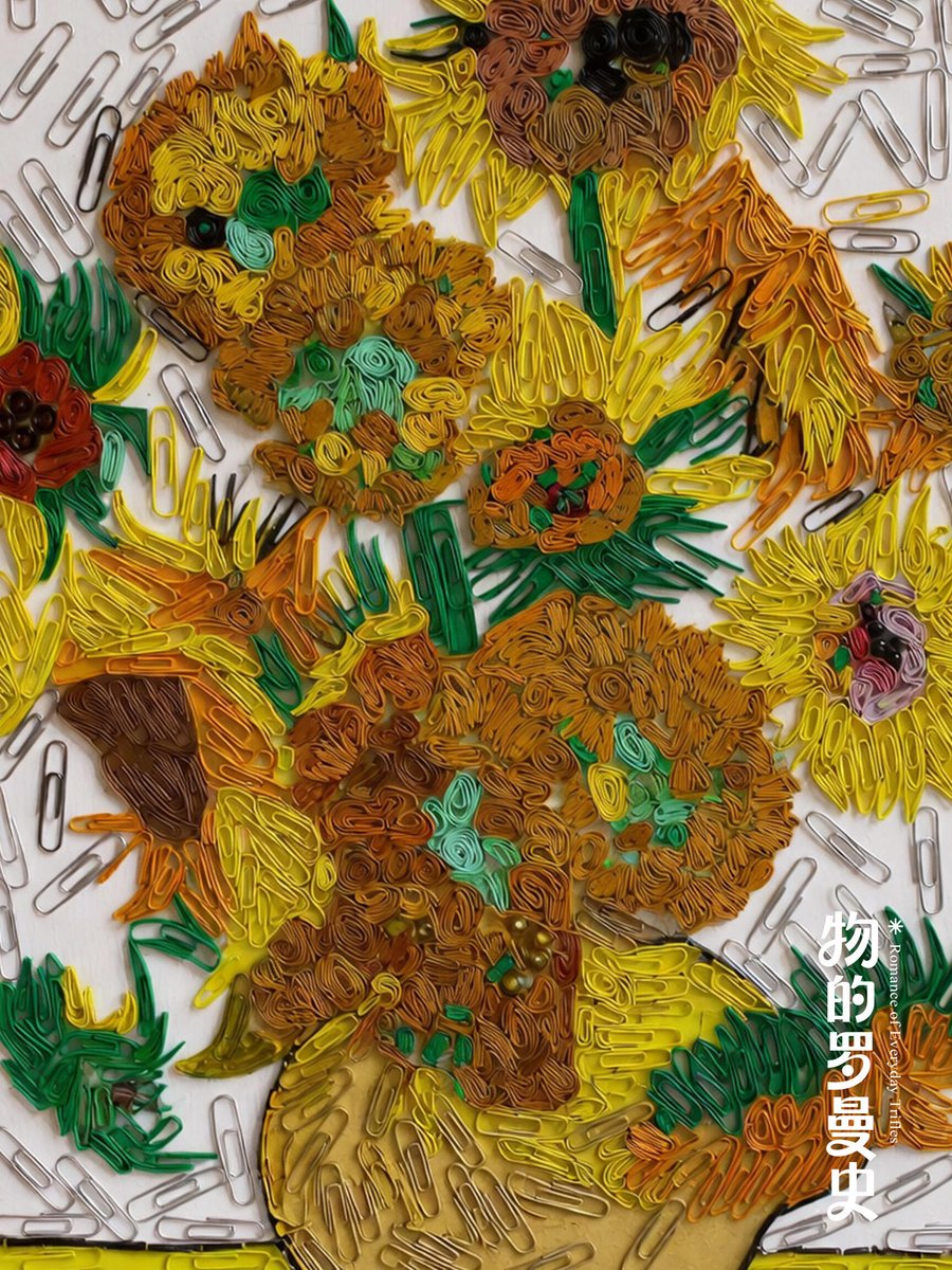 BarelyComic's tweet photo. Images are just a collection of pixels. What if those pixels were paper clips or macarons?

This creator recreates masterpieces one object at a time—from Picasso's The Dream to Van Gogh's Sunflowers.

That crushed macaron? An absolute stroke of genius... https://t.co/8RgxWFaL7T