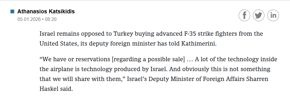 IsraelMilitaryC's tweet photo. @ConflictTR Turkey will never get the F-35 fighter jets. Why? Because Israel says so. https://t.co/35viPgeX6M