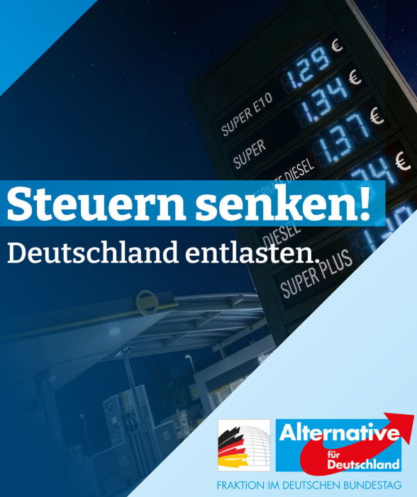 Spliinterss's tweet photo. So könnte Ihr Spritpreis aussehen, wenn der Antrag der AfD-Fraktion im Deutschen Bundestag „Energiepreisschocks durch Irankrieg ernst nehmen – Unternehmen und Verbraucher nachhaltig und dauerhaft entlasten“ angenommen würde https://t.co/CnrP8kQy9W