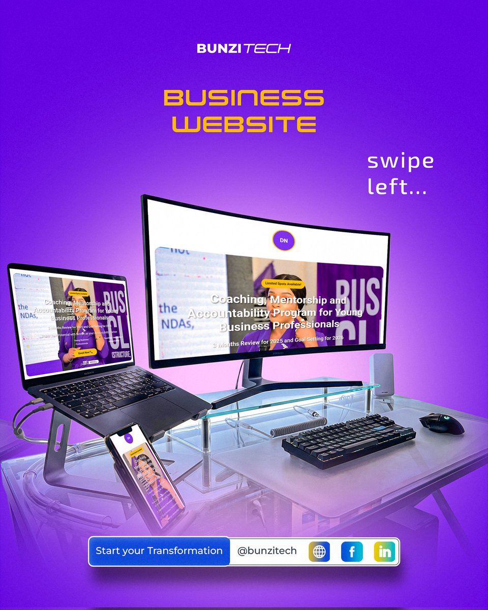 _bunzitech's tweet photo. Your website is more than just a digital presence, it's your brand's first impression.

From business websites to portfolio sites and custom web solutions, we create responsive, modern, and user-friendly websites tailored to your goals.

📩 Send us a DM to get same https://t.co/sJ1HkeQ1rl