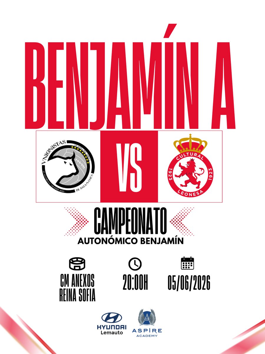 CultuAcademia's tweet photo. #CyDLBA Benjamín A
🏆 Campeonato Autonómico Benjamín
⚽ Jornada 7
🆚 @USCFbase
🕢 20:00
🏟️ Anexos Reina Sofía (Salamanca) https://t.co/lhUsPQlwIS