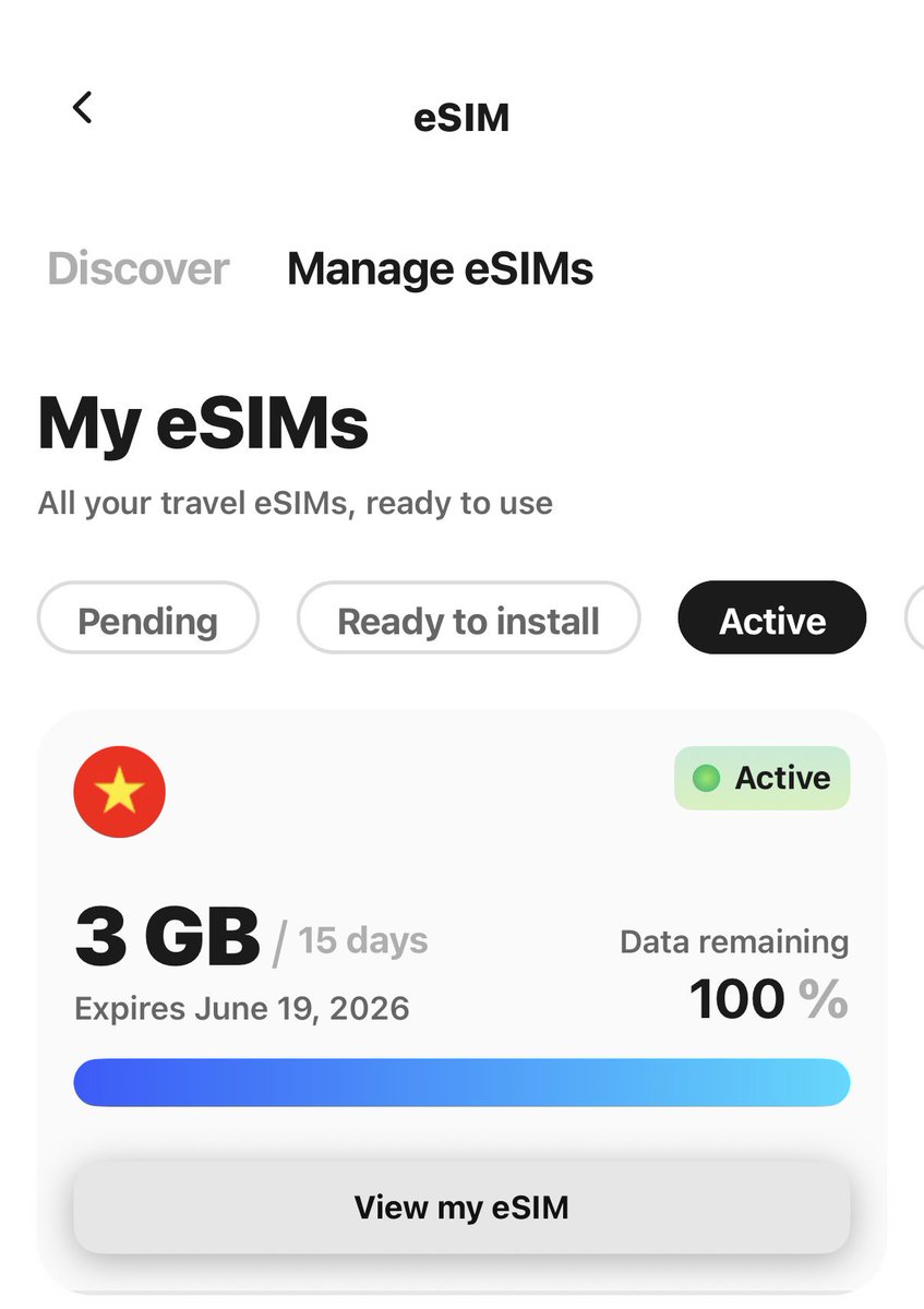 akshatwts's tweet photo. first things first, got my eSIM from @surfcashx and landed connected in Vietnam https://t.co/cBTqxzYwSF