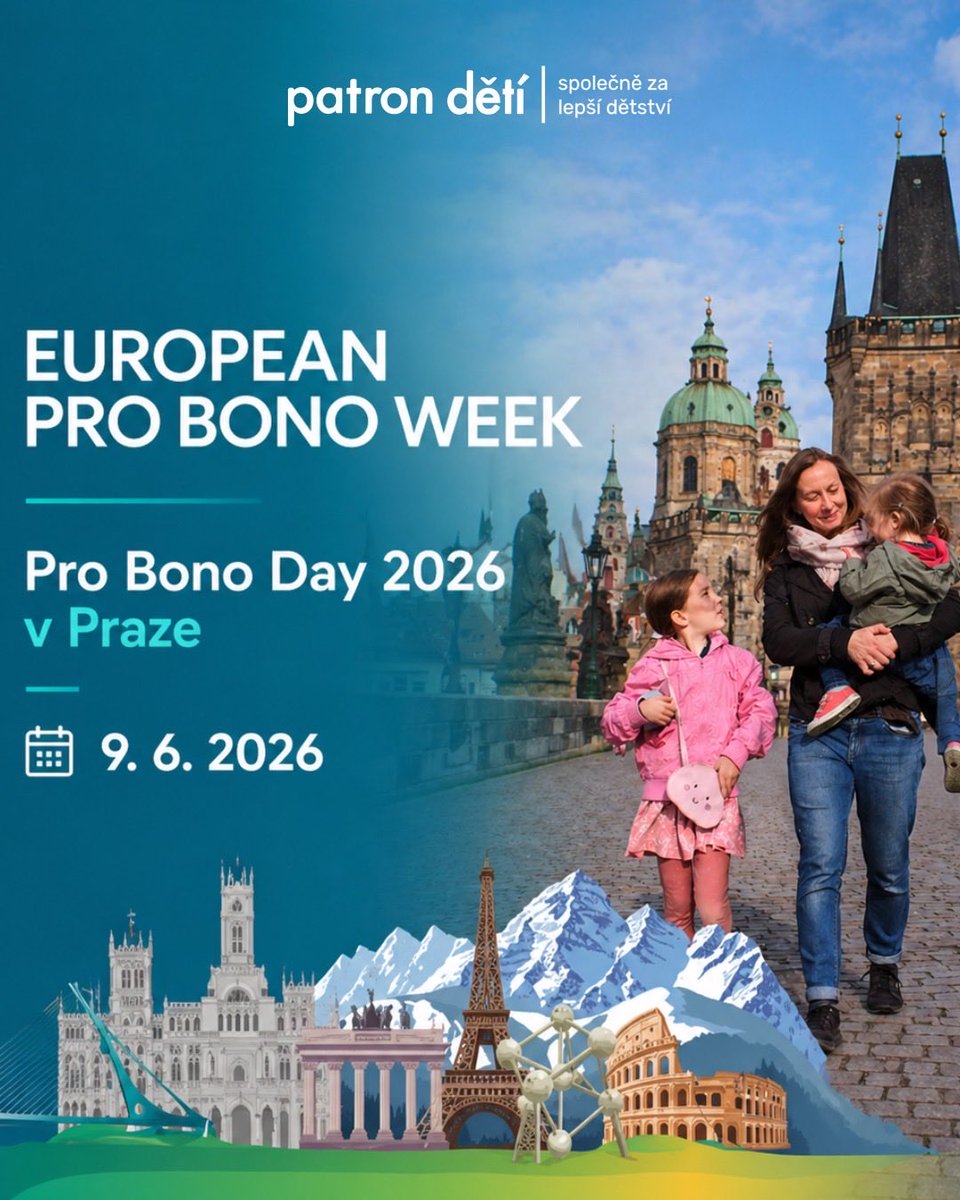 PatronDeti_2017's tweet photo. 💙 Patron dětí bude součástí Pro Bono Day 2026.

Společně s MUMDOO se zapojíme do panelové diskuse o podpoře samoživitelů a rodin v náročných životních situacích.

📍 Praha
📅 9. 6. 2026

Těšíme se na vás. 💙 https://t.co/HNs4WDGcQ5