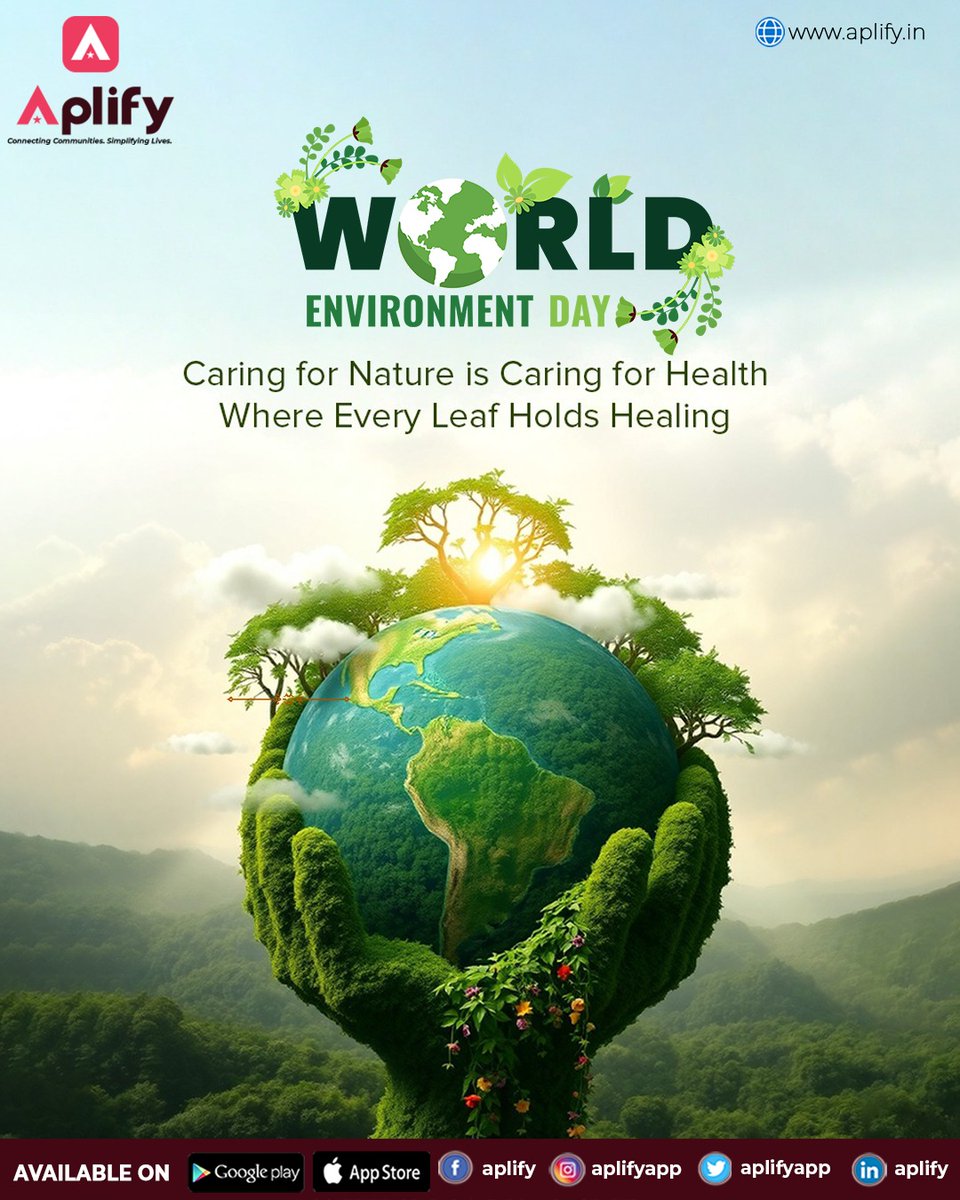 Aplifyapp's tweet photo. 🌍This #WorldEnvironmentDay, let's unite to protect our planet and create greener communities for future generations.
Every small action counts toward a healthier Earth.
Visit: https://t.co/KQ7JcxJGqA
#GoGreen #SaveEarth #Sustainability #ClimateAction #EcoFriendly #GreenLiving https://t.co/K0iEHb3YwR