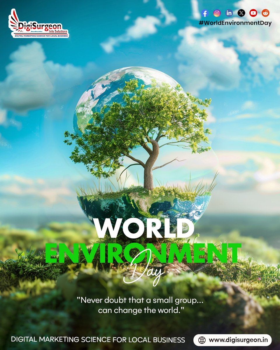 Digi_Surgeon's tweet photo. "Never doubt that a small group... can change the world." #WorldEnvironmentDay
@Digi_Surgeon 
CALL Now! 7905273410 | 8840133701
Web - https://t.co/jW2C55OoQA
#digitalpromotion #GoogleAdsPartner #DigiSurgeon #dis #marketingdigital #disteam #Google #googletrustedagency #Branding https://t.co/a674K8uVSJ