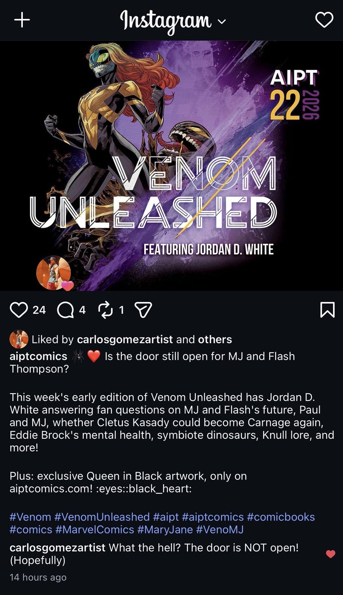 animehunt's tweet photo. Apparently Carlos disagrees with White on the Mary Jane and Flash situation https://t.co/U02oZpklmV