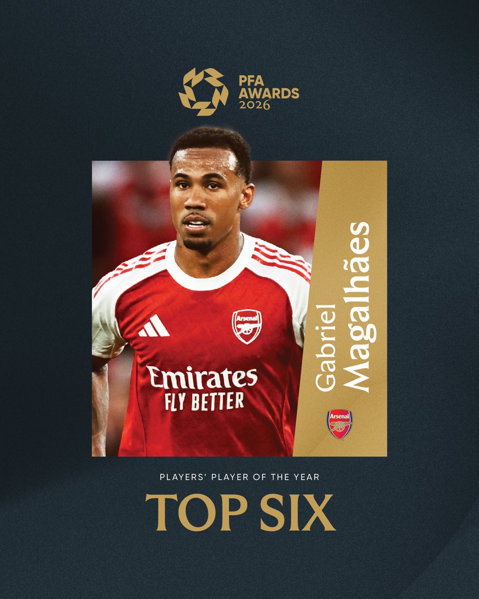 PFA's tweet photo. Gabriel Magalhães ❤️

Voted for by the players 🏆 https://t.co/VfaPTtd65J
