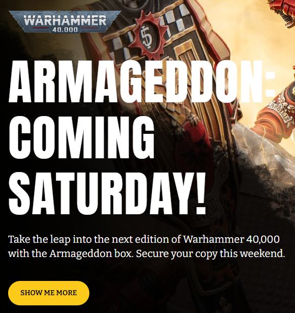 RealGhostkai's tweet photo. 1 Day left until I try and beat the scalpers and get myself a @warhammer 11th Edition Box!

FOR SANGUINIUS! https://t.co/OrxLAJh6w8