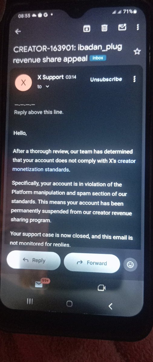 ibadan_plug's tweet photo. It's bad news for seeing this in the early morning that my revenue was permanently banned after appeal, any way forward my family on X? https://t.co/r898uYo3EP