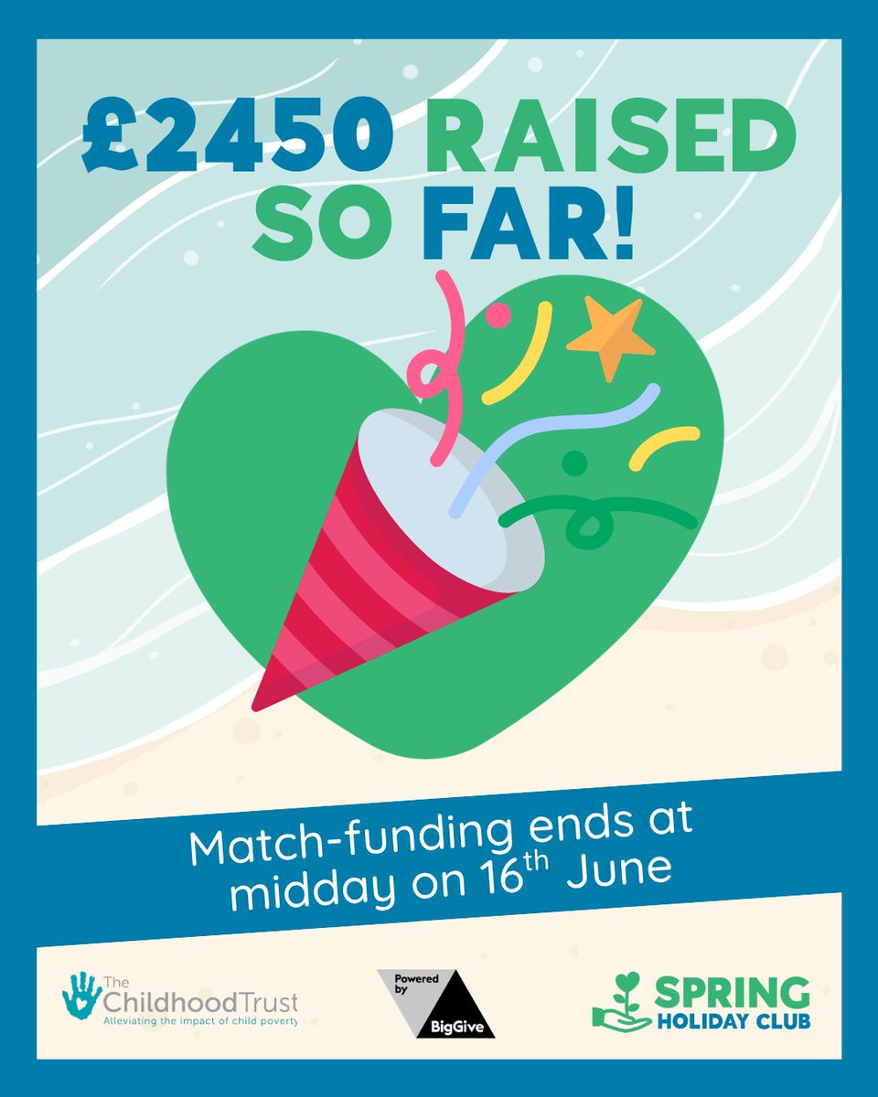 SpringCommHub's tweet photo. We've raised £2,450 of our £25,000 goal! 🙌 Huge thanks to everyone supporting our campaign! 💖 There are still 11 days left for your donations to be matched. Help families in #Southwark and #Havering create memories: https://t.co/4Wal4cZH17 ✨ #Charity #Fundraising https://t.co/R9DSmsL1JM