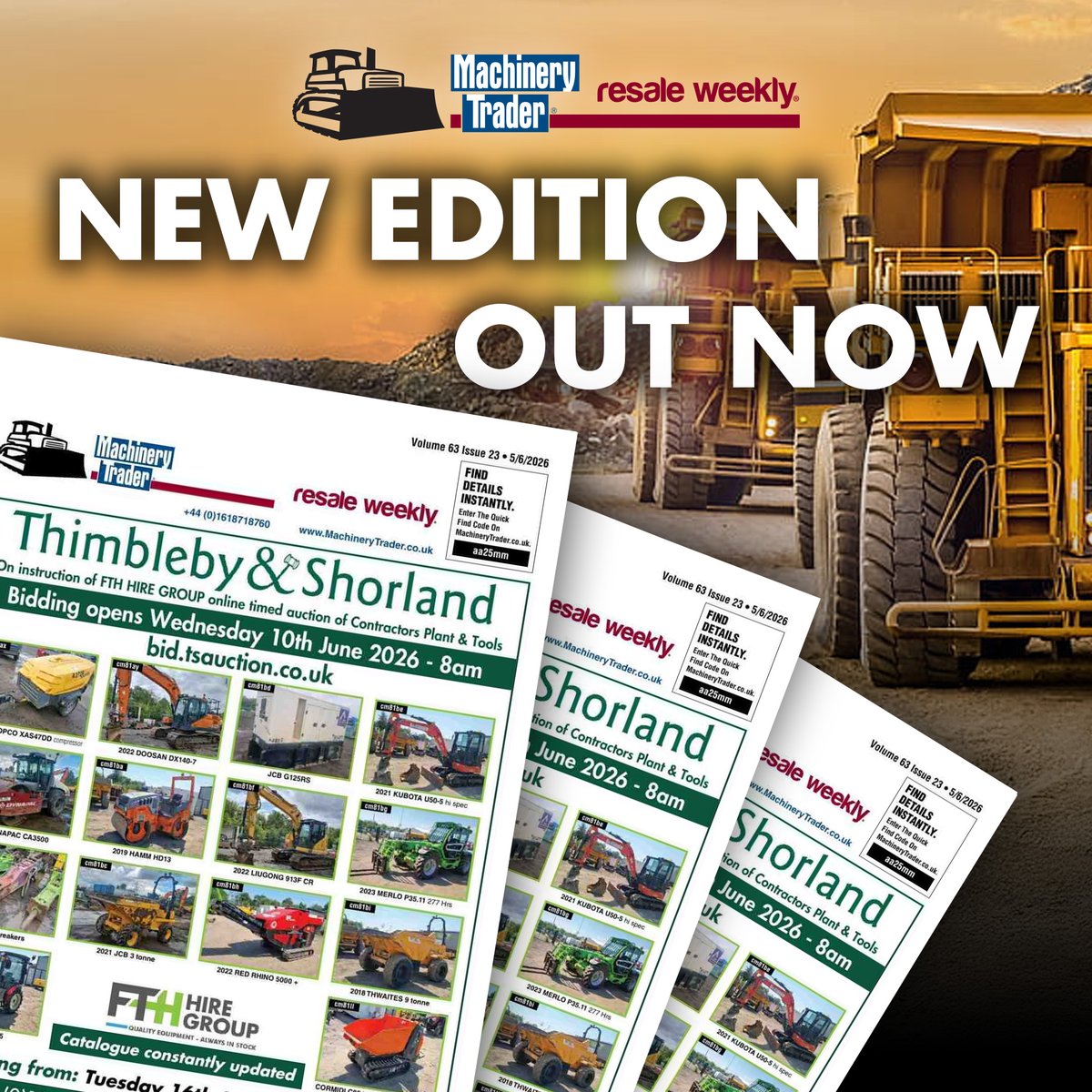 MachTraderUK's tweet photo. 🌟 𝐍𝐄𝐖 𝐃𝐈𝐆𝐈𝐓𝐀𝐋 𝐄𝐃𝐈𝐓𝐈𝐎𝐍 𝐎𝐔𝐓 𝐍𝐎𝐖 🌟
View online now🔗https://t.co/VMjvrNkS4l

Check out this week's magazine with 𝗧𝗵𝗶𝗺𝗯𝗹𝗲𝗯𝘆 &amp; 𝗦𝗵𝗼𝗿𝗹𝗮𝗻𝗱 on the front cover to promote their used equipment. https://t.co/x0vkk22TSt