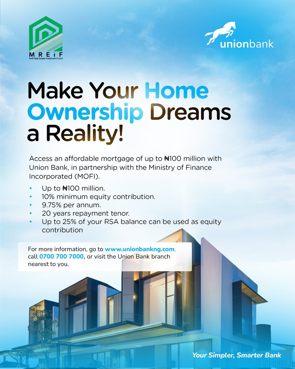 Timioye's tweet photo. Make your home ownership dreams a reality with @unionbankng https://t.co/QUOnsSkJgT