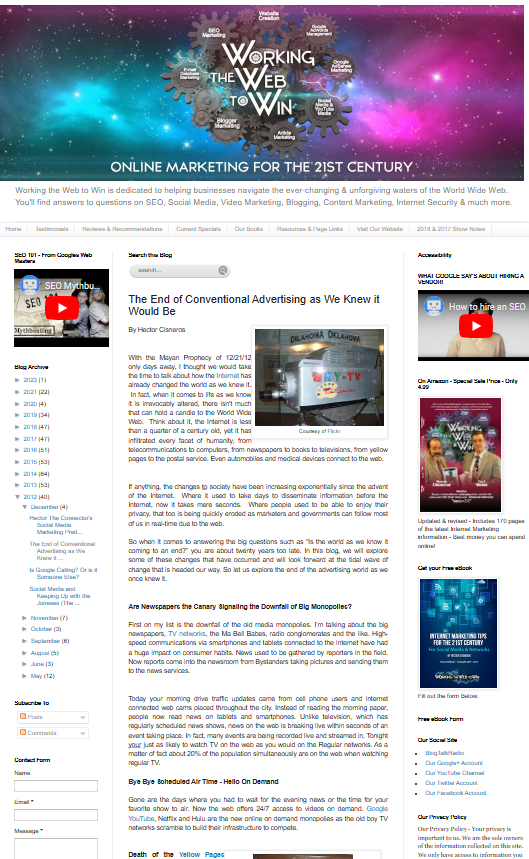 WorkingTheWeb2W's tweet photo. Want to read one of our most loved articles that has been at the top of our top 5 stat list? Here you go!  The End of Conventional #Advertising as We Knew it Would Be - https://t.co/BHeQcszKnj https://t.co/BF1NiMH0bz