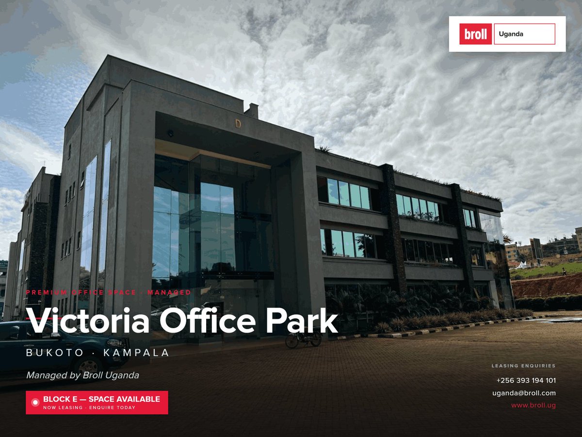 BrollUganda's tweet photo. Victoria Office Park, Bukoto.

A quietly distinctive part of Kampala's commercial landscape low-rise, leafy, and considered in a city that often builds upward.

One of the prime properties under our management and a long-standing destination for organisations that value working environments built around people.

For more inquiries, please contact us

#BrollUganda #Kampala