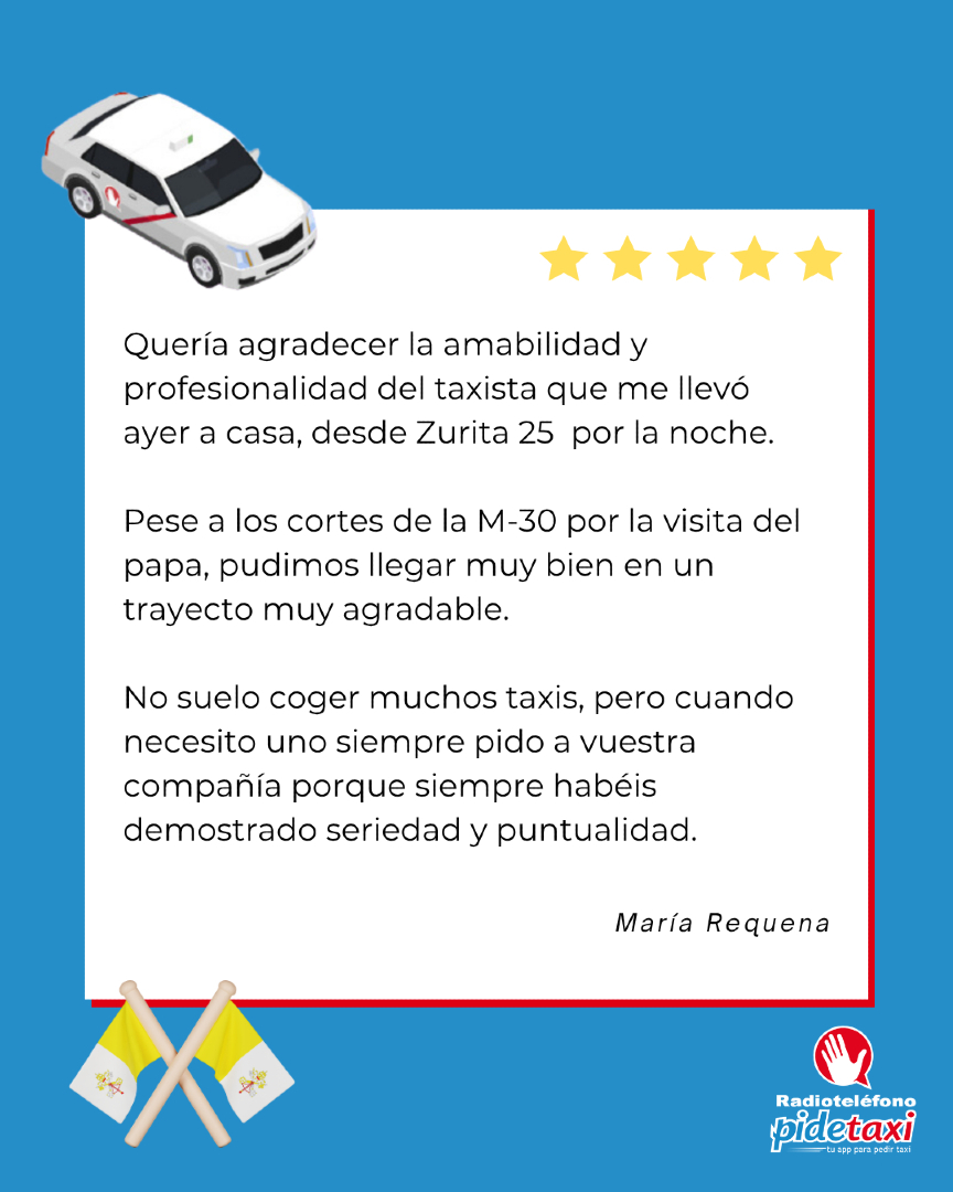 RTTaxi's tweet photo. Vuestras reseñas son ♥️♥️♥️ https://t.co/KPltpmsd63
