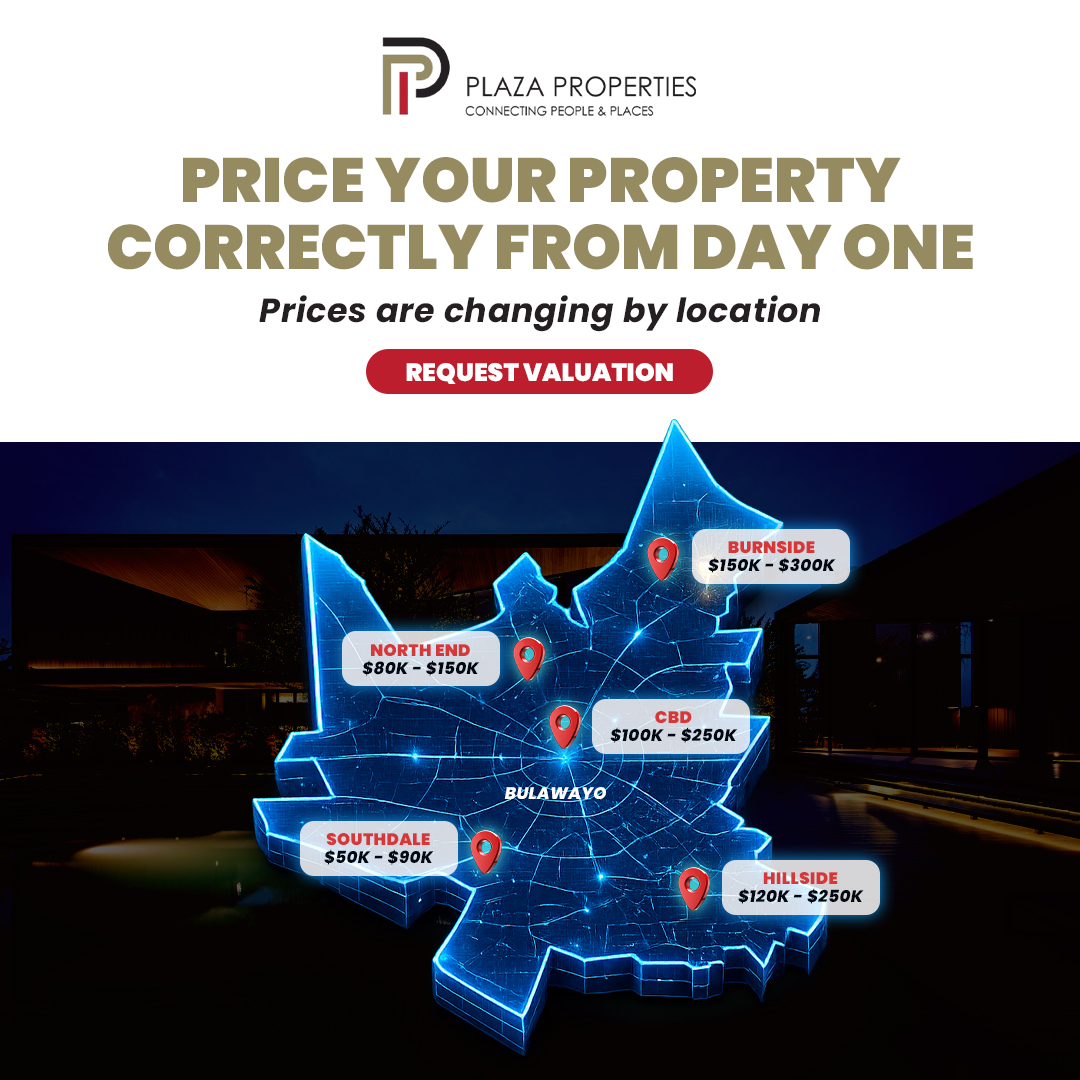 Property_Zw's tweet photo. 📍 𝐓𝐡𝐢𝐧𝐤𝐢𝐧𝐠 𝐨𝐟 𝐒𝐞𝐥𝐥𝐢𝐧𝐠 𝐘𝐨𝐮𝐫 𝐏𝐫𝐨𝐩𝐞𝐫𝐭𝐲? 𝐃𝐨𝐧’𝐭 𝐆𝐮𝐞𝐬𝐬 𝐭𝐡𝐞 𝐏𝐫𝐢𝐜𝐞

Property values are constantly changing across different suburbs, and pricing your property incorrectly could cost you both time and money.

🏡 A property in Hillside won't have the same market value as one in Southdale.
📈 Location, buyer demand, property condition, and recent sales all influence what your property is worth.

✅ Get an accurate professional valuation
✅ Stay informed on current market trends
✅ Attract serious buyers faster
✅ Maximize your property's selling potential

Whether you're ready to sell or simply curious about your property's current market value, we're here to help.

📞 Contact Plaza Properties today for a professional property valuation and expert market advice : https://t.co/OxNQssetA0