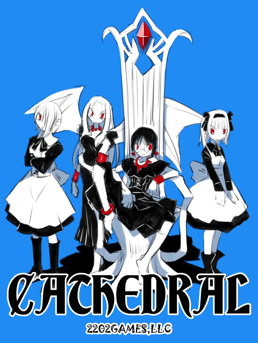 2202GAMEZ's tweet photo. 新作ゲーム「CATHEDRAL」のゲーム内ビジュアルイメージです。

・ちょっとデフォルメ強め
・モノトーン＋パートカラー
・2Dっぽい見た目だけど

8月くらいのイベントで何か動いているものを出せればと思っています。
好みっぽい感じがしたら、ぜひフォローしてください！ https://t.co/OZadvHFEl1