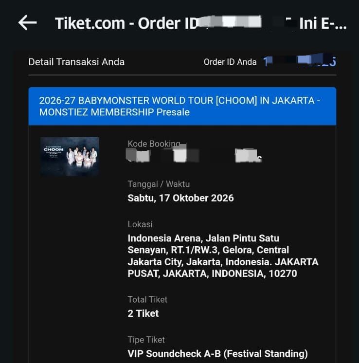 Jejenoje_'s tweet photo. wts!!!!!!! Tiket konser babymonster VIP A-B Soundcheck membership yaa, yang mau dm ajaa, plss bantu aku kakkk😭😭 https://t.co/3f3hk0UDGy
