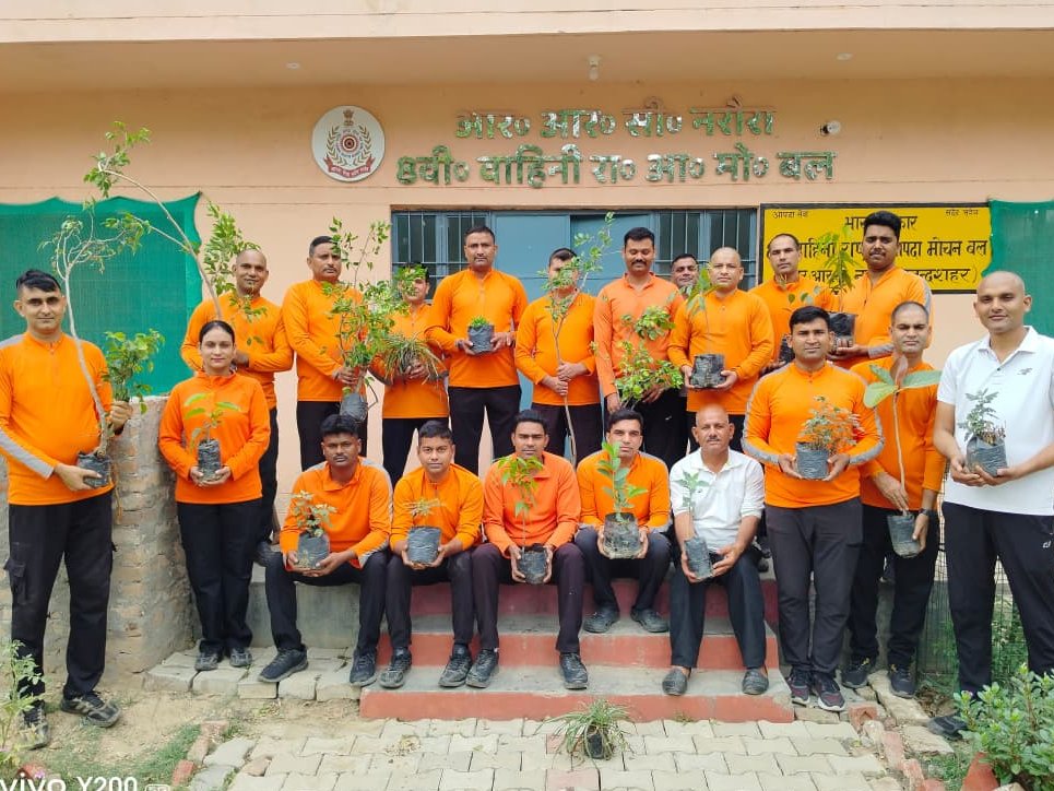 08NDRF's tweet photo. 🌍🌳 As part of the #WorldEnvironment Day 2026, 2,000 saplings were planted across 8th Bn NDRF, Ghaziabad &amp; its RRCs with local school children  nurturing a greener, sustainable future together. 💚🌱
#NDRF #EnvironmentDay #SustainableFuture https://t.co/expAQGehg5