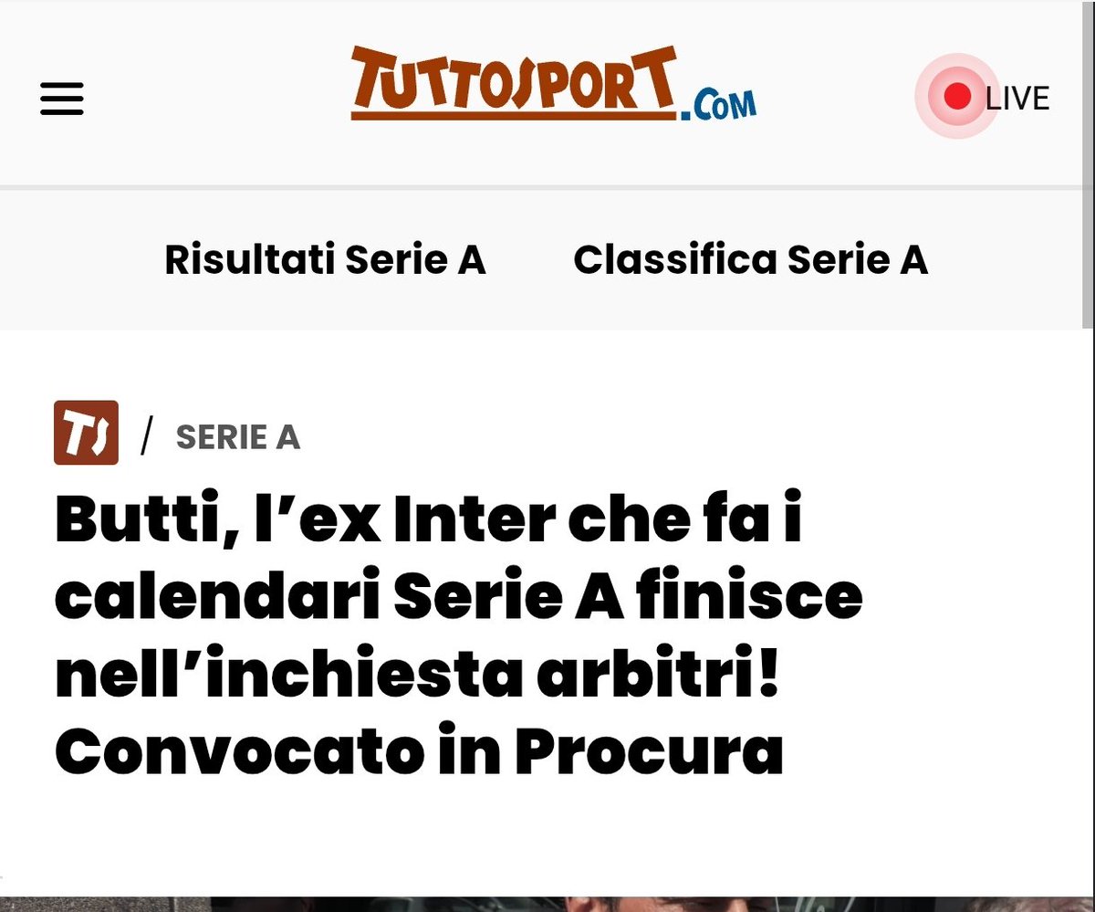 claudeherou2's tweet photo. Perché questa fretta di fare il #calendario di #serieA?
Nel bel mezzo di un indagine per frode sportiva con al centro l'#inter?
E perché continua a farli #Butti ,ex dipendente inter, dopo il disastro delle ultime giornate?

#interopoli #arbitrigraditi #butti #rocchi https://t.co/ynoiSUYVLM