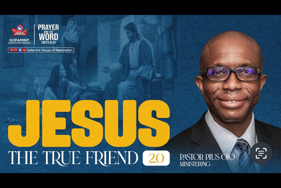 GOFAMINTGA's tweet photo. We had Pst. Pius Ojo deliver pt.1
Tonight he is back with pt 2. 

“Some friendships have disappointed you.
Some have walked away,But there is one friend who has never left”.
Join us tonight at the church. 
📅 Friday 15th June | 7PM - 8:30PM
🔴 Streaming Live on Facebook &amp; YouTube https://t.co/GqUkOdZ5OT