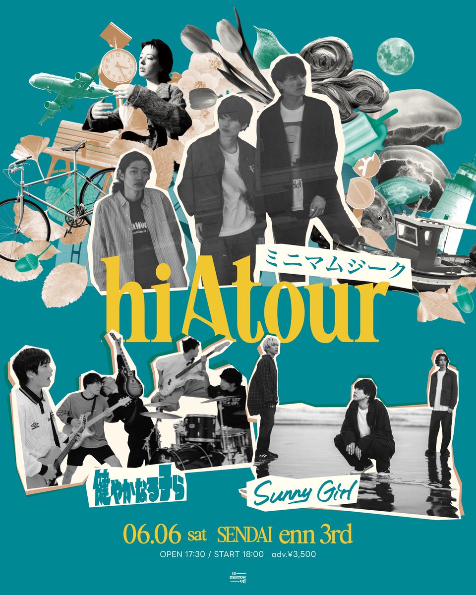 明日は仙台！】 6.6(土) 仙台enn 3rd ミニマムジークpresents 「hiA