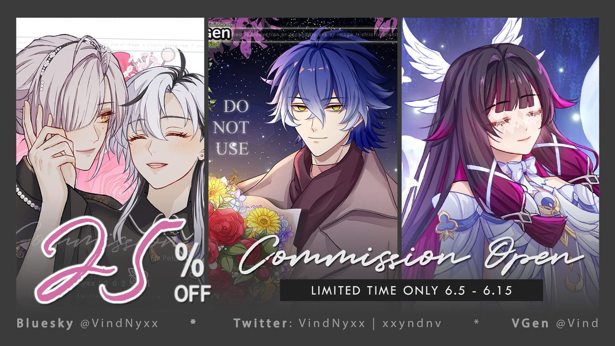 xxyndnv's tweet photo. [🔁 are greatly appreciated] 

Hello, my commissions are open! 
🔸I currently offer 25% discount for limited time ^^

You can order via DM or :  https://t.co/OxxUkVI5ET 
Upfront Payment 
🔸Inter: Paypal (inv) 
🔸Local: BCA/Qris

Local price: 🔽🔽

#Commission #VGen https://t.co/M1s9hpVFCW