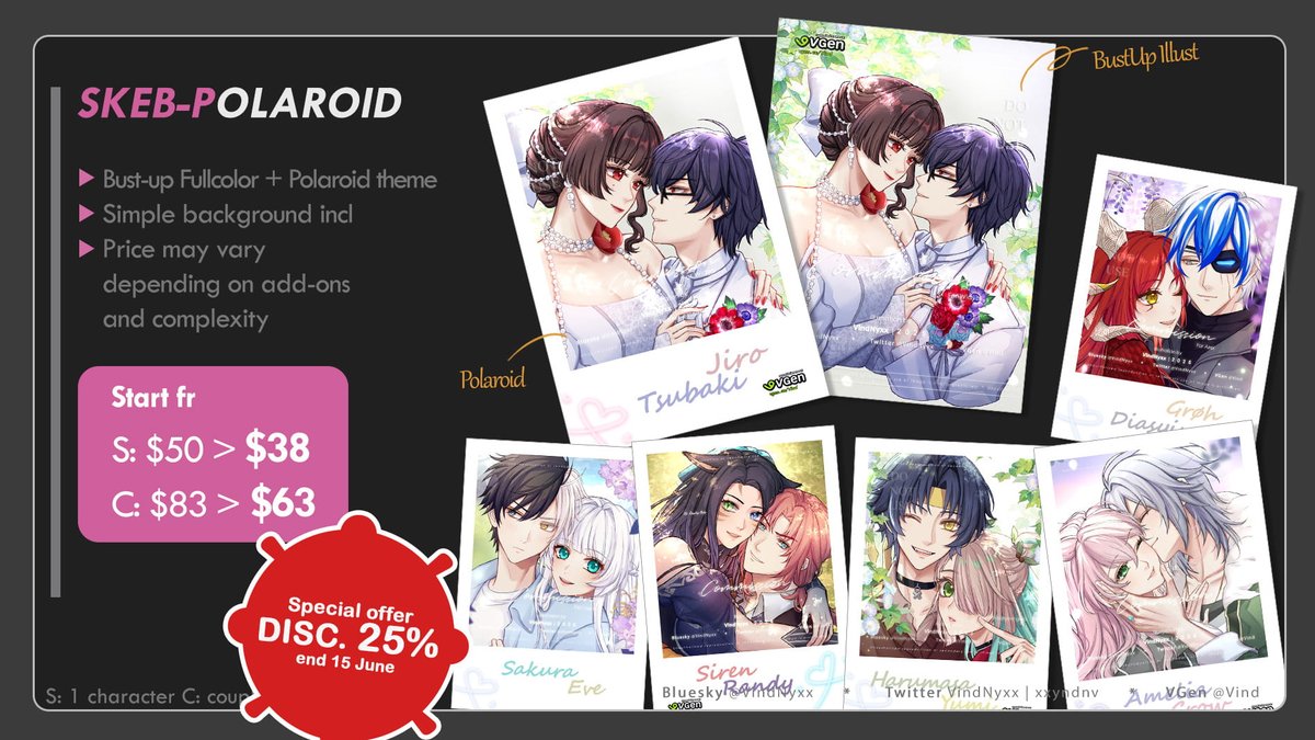 xxyndnv's tweet photo. [🔁 are greatly appreciated] 

Hello, my commissions are open! 
🔸I currently offer 25% discount for limited time ^^

You can order via DM or :  https://t.co/OxxUkVI5ET 
Upfront Payment 
🔸Inter: Paypal (inv) 
🔸Local: BCA/Qris

Local price: 🔽🔽

#Commission #VGen https://t.co/M1s9hpVFCW
